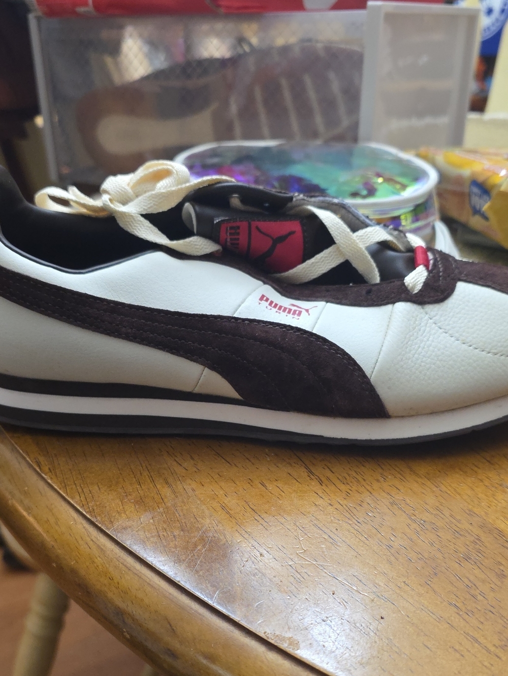 Brand NEW Puma Womens White and Brown Low-Profile Sneaker